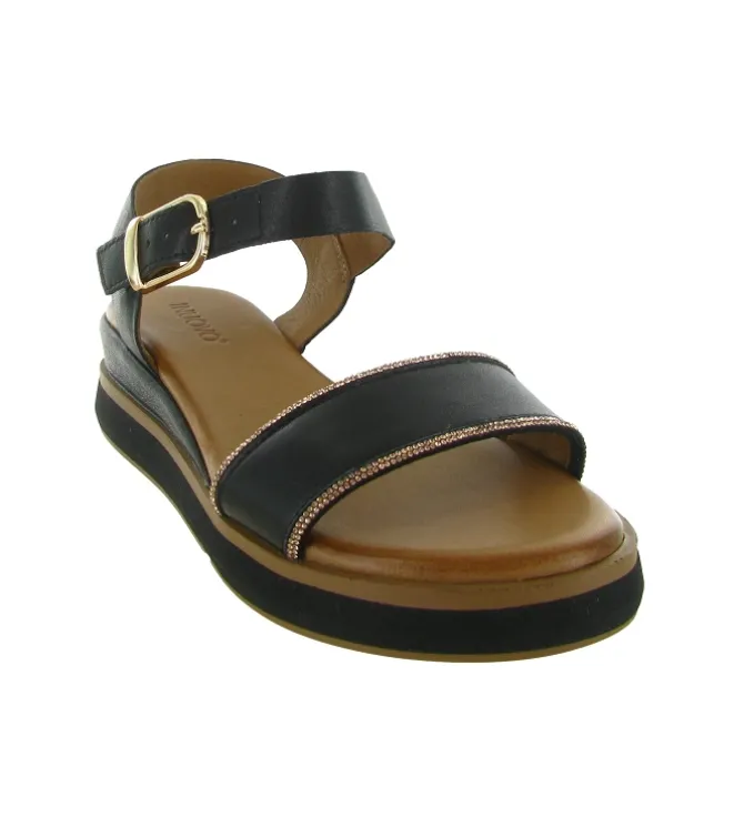 sandales et nu pieds - Confort - femme - Cuir - Noir - Inuovo