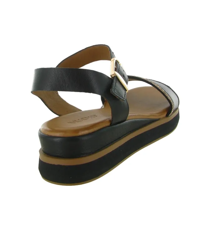 sandales et nu pieds - Confort - femme - Cuir - Noir - Inuovo