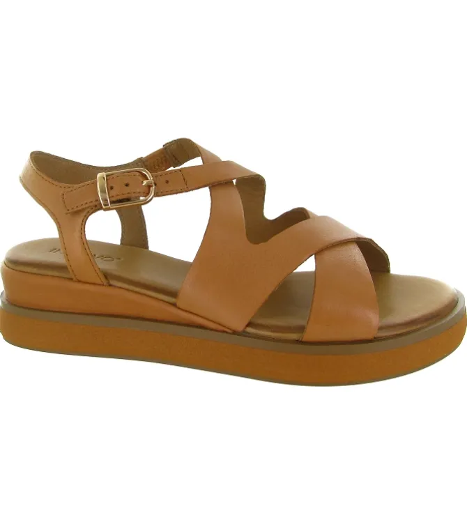 sandales et nu pieds - Confort - femme - Cuir - Chestnut - Inuovo