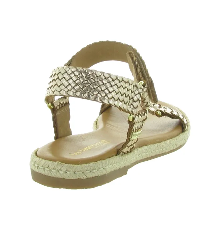 sandales et nu pieds - Corde - femme - Cuir - Or - Les tropeziennes