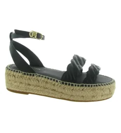 sandales et nu pieds - Corde - femme - Cuir - Noir - Tommy hilfiger