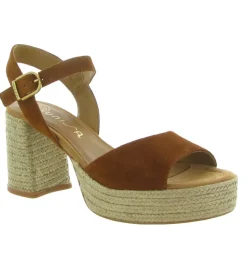 sandales et nu pieds - Corde - femme - Cuir - Marron - Unisa