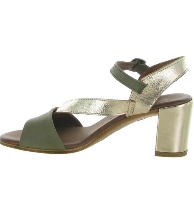 sandales et nu pieds - Cérémonie - femme - Cuir - Kaki - Lune et lautre