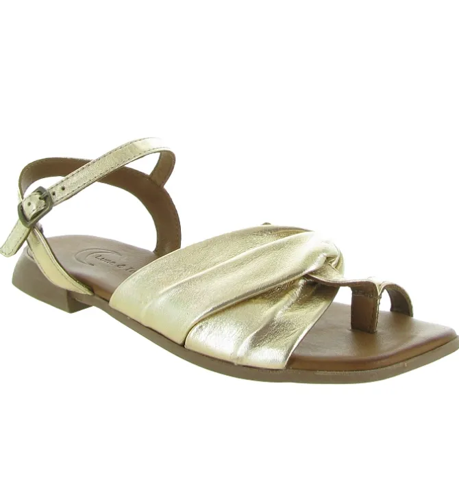 sandales et nu pieds - Cérémonie - femme - Cuir - Or - Lune et lautre