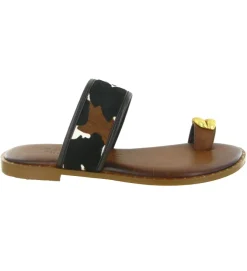sandales et nu pieds - Entre doigt & Tong - femme - Cuir - Marron - Caryatis