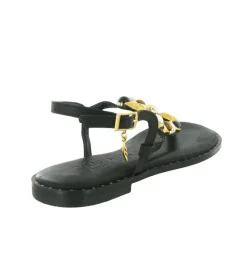 sandales et nu pieds - Entre doigt & Tong - femme - Cuir - Noir - Caryatis