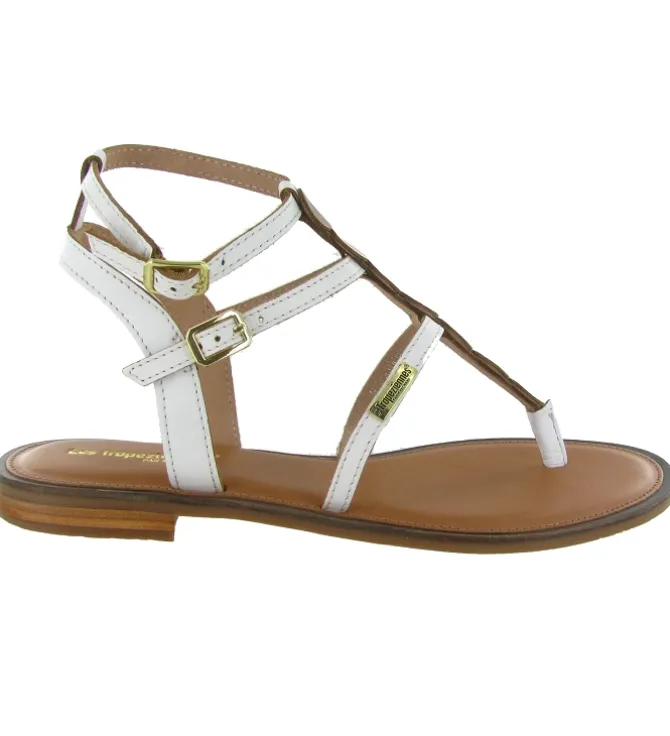 sandales et nu pieds - Entre doigt & Tong - femme - Cuir - Beige - Les tropeziennes