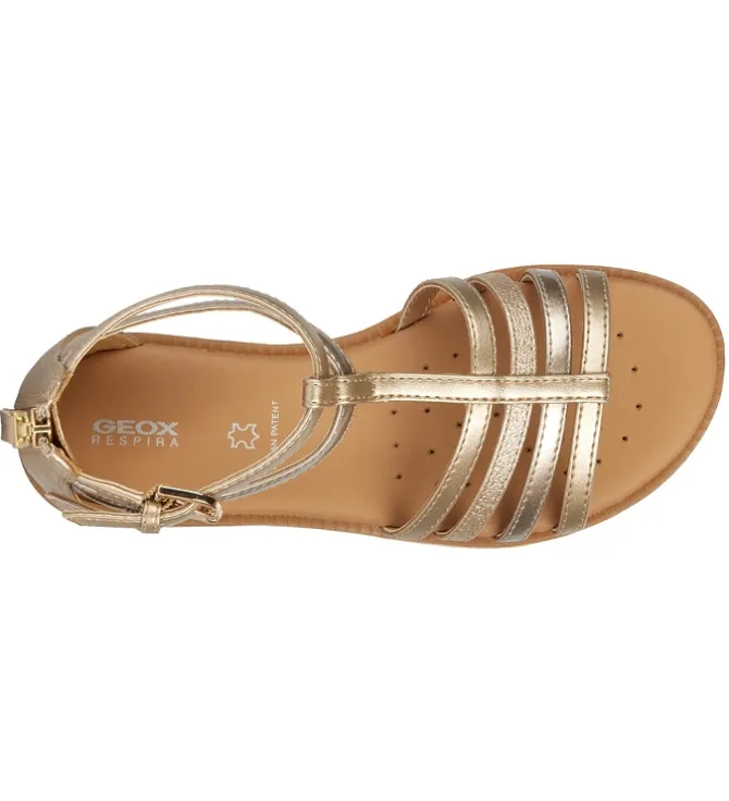 sandales et nu pieds - - junior fille - Cuir - Or - Geox