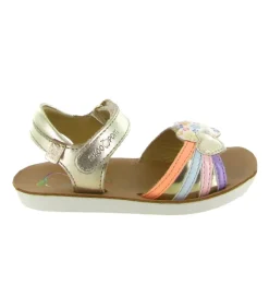 sandales et nu pieds - - junior fille - Cuir - Or - Shoo pom