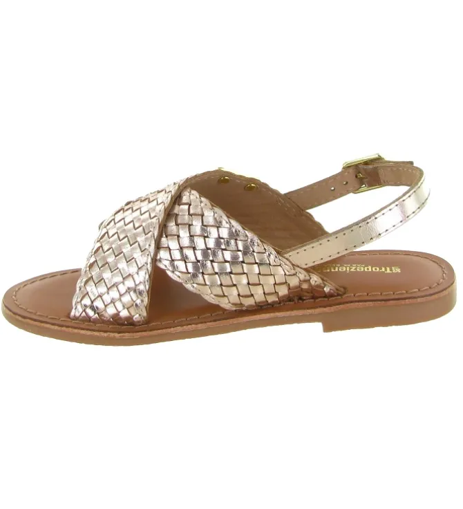 sandales et nu pieds - - junior fille - Cuir - Or - Les tropeziennes