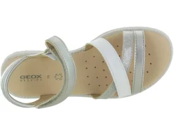 sandales et nu pieds - - junior fille - Cuir - Argent - Geox