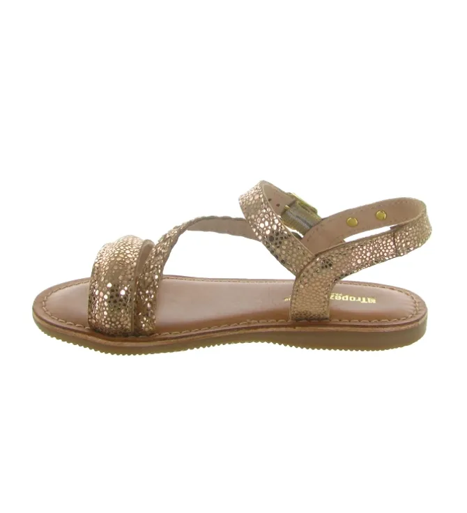 sandales et nu pieds - - junior fille - Cuir - Or - Les tropeziennes