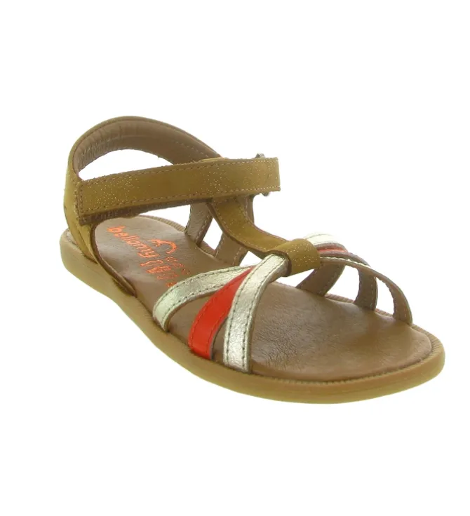sandales et nu pieds - - junior fille - Cuir - Camel - Bellamy
