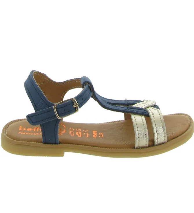 sandales et nu pieds - - junior fille - Cuir - Bleu Marine - Bellamy