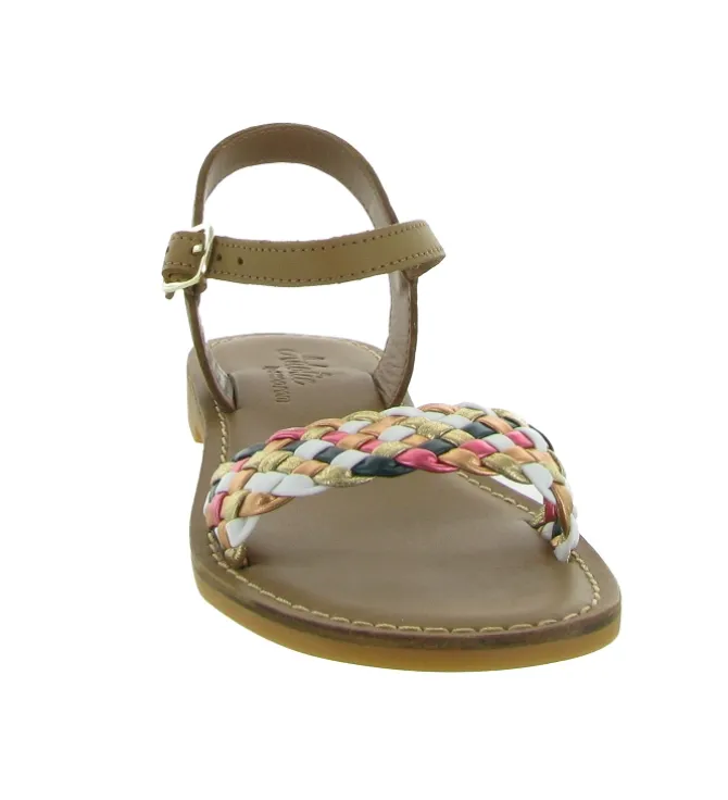 sandales et nu pieds - - junior fille - Cuir - Marron - Adolie