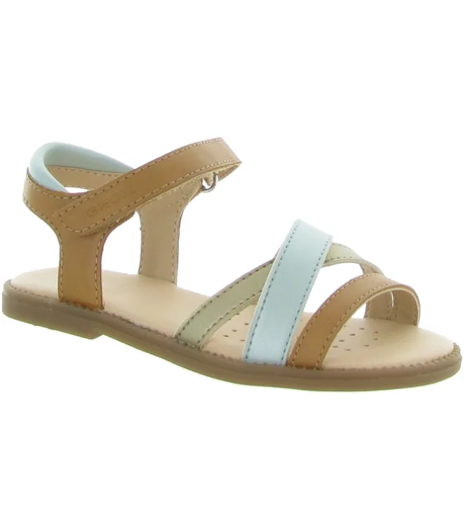 sandales et nu pieds - - junior fille - Cuir - Bleu - Geox