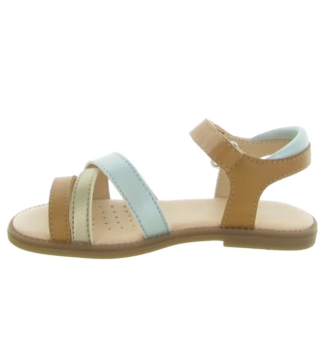 sandales et nu pieds - - junior fille - Cuir - Bleu - Geox