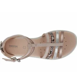 sandales et nu pieds - - junior fille - Cuir - Rose - Geox