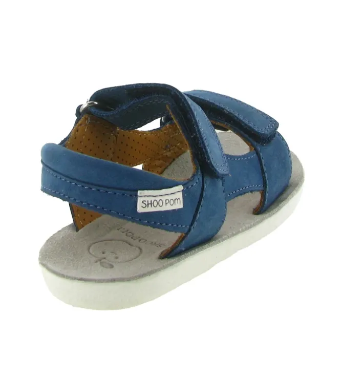 sandales et nu pieds - - junior garcon - Nubuck - Bleu - Shoo pom