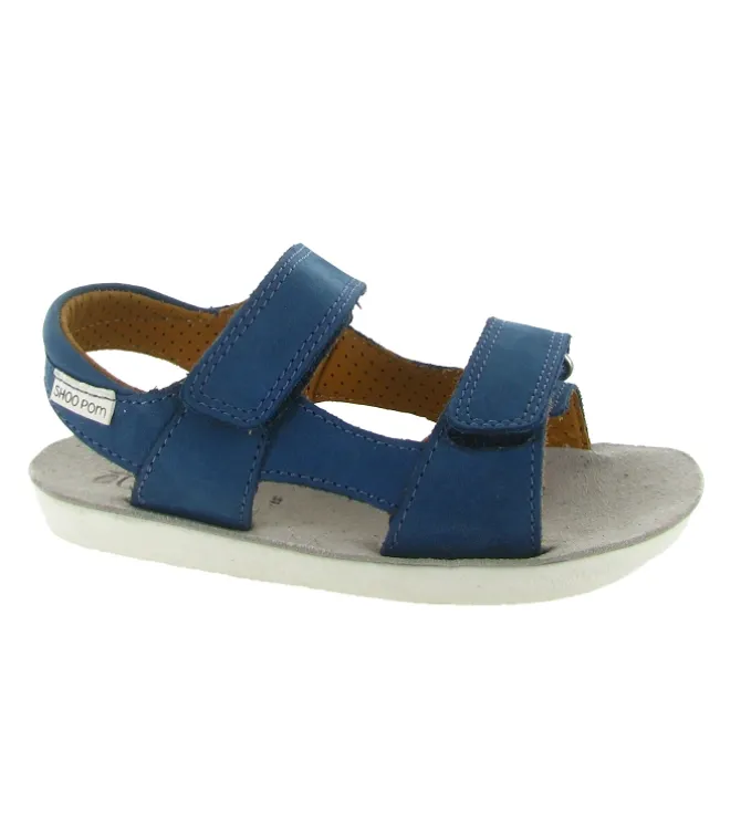 sandales et nu pieds - - junior garcon - Nubuck - Bleu - Shoo pom