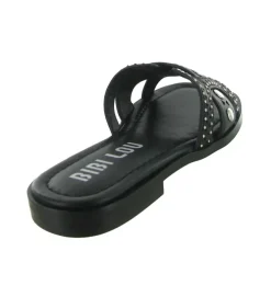 sandales et nu pieds - Mule Sabot - femme - Cuir - Noir - Bibi lou