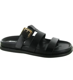 sandales et nu pieds - Mule Sabot - femme - Cuir - Noir - Bibi lou