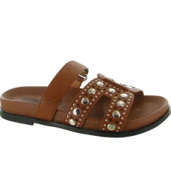 sandales et nu pieds - Mule Sabot - femme - Cuir - Marron - Bibi lou