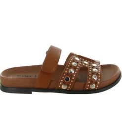 sandales et nu pieds - Mule Sabot - femme - Cuir - Marron - Bibi lou