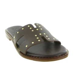 sandales et nu pieds - Mule Sabot - femme - Nubuck - Marron - Oh my sandals