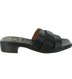 sandales et nu pieds - Mule Sabot - femme - Cuir - Noir - Oh my sandals