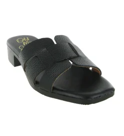 sandales et nu pieds - Mule Sabot - femme - Cuir - Noir - Oh my sandals