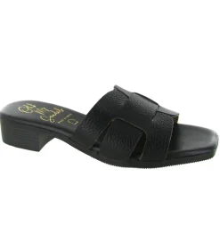 sandales et nu pieds - Mule Sabot - femme - Cuir - Noir - Oh my sandals
