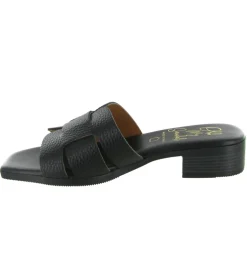 sandales et nu pieds - Mule Sabot - femme - Cuir - Noir - Oh my sandals