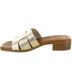 sandales et nu pieds - Mule Sabot - femme - Cuir - Or - Oh my sandals
