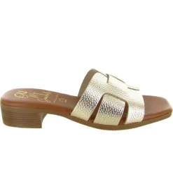 sandales et nu pieds - Mule Sabot - femme - Cuir - Or - Oh my sandals