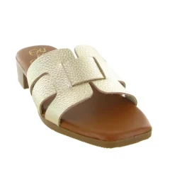 sandales et nu pieds - Mule Sabot - femme - Cuir - Or - Oh my sandals