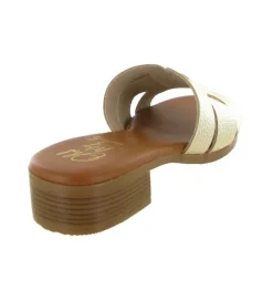 sandales et nu pieds - Mule Sabot - femme - Cuir - Or - Oh my sandals