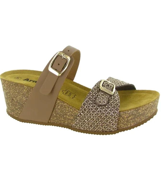 sandales et nu pieds - Mule Sabot - femme - Cuir - Beige - Armando