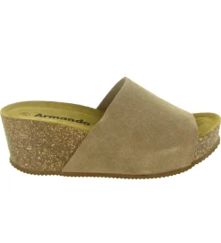sandales et nu pieds - Mule Sabot - femme - Cuir - Camel - Armando