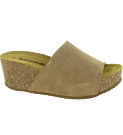 sandales et nu pieds - Mule Sabot - femme - Cuir - Camel - Armando