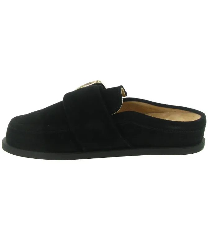 sandales et nu pieds - Mule Sabot - femme - Nubuck - Noir - Inuikii