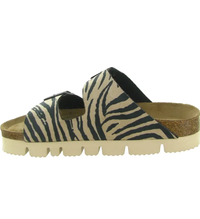 sandales et nu pieds - Mule Sabot - femme - Fourrure - Zèbre - Armando