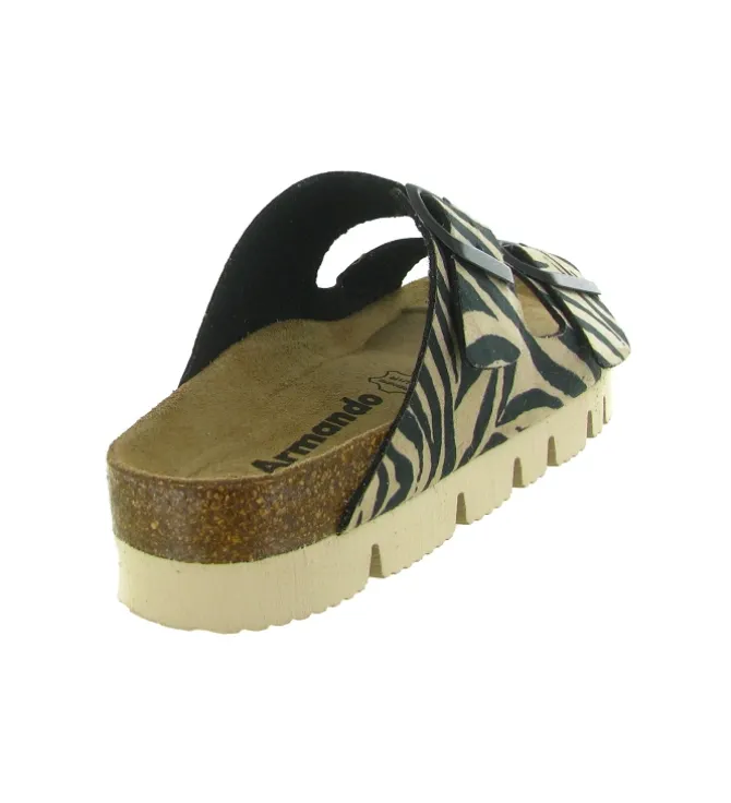 sandales et nu pieds - Mule Sabot - femme - Fourrure - Zèbre - Armando