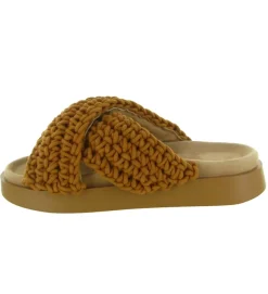 sandales et nu pieds - Mule Sabot - femme - Coton - Marron - Inuikii