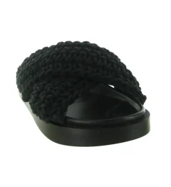 sandales et nu pieds - Mule Sabot - femme - Coton - Noir - Inuikii