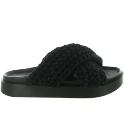 sandales et nu pieds - Mule Sabot - femme - Coton - Noir - Inuikii