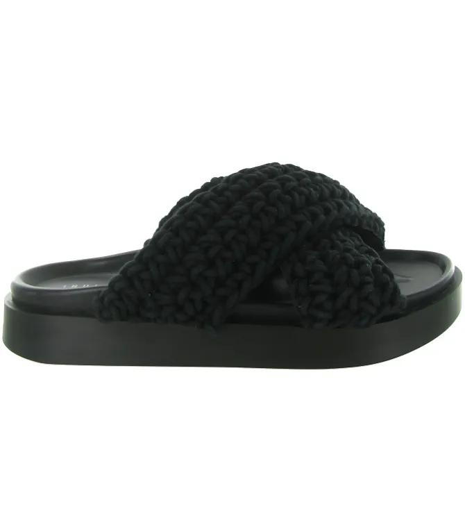 sandales et nu pieds - Mule Sabot - femme - Coton - Noir - Inuikii