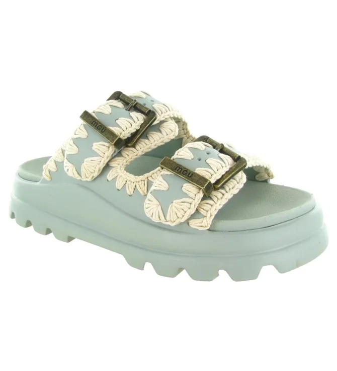 sandales et nu pieds - Mule Sabot - femme - Caoutchouc - Bleu - Mou