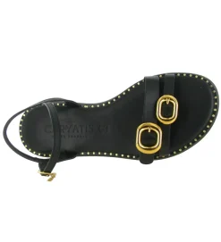 sandales et nu pieds - Mule Sabot - femme - Cuir - Noir - Caryatis