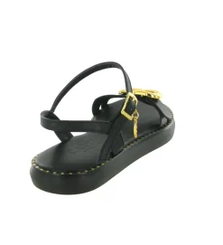 sandales et nu pieds - Mule Sabot - femme - Cuir - Noir - Caryatis